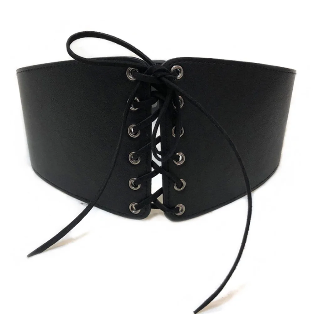 

Women Girdle Belly Band Adjustable Pin Up Belt Faux Leather Bodyshaper Elastic Corset Waist Cinched