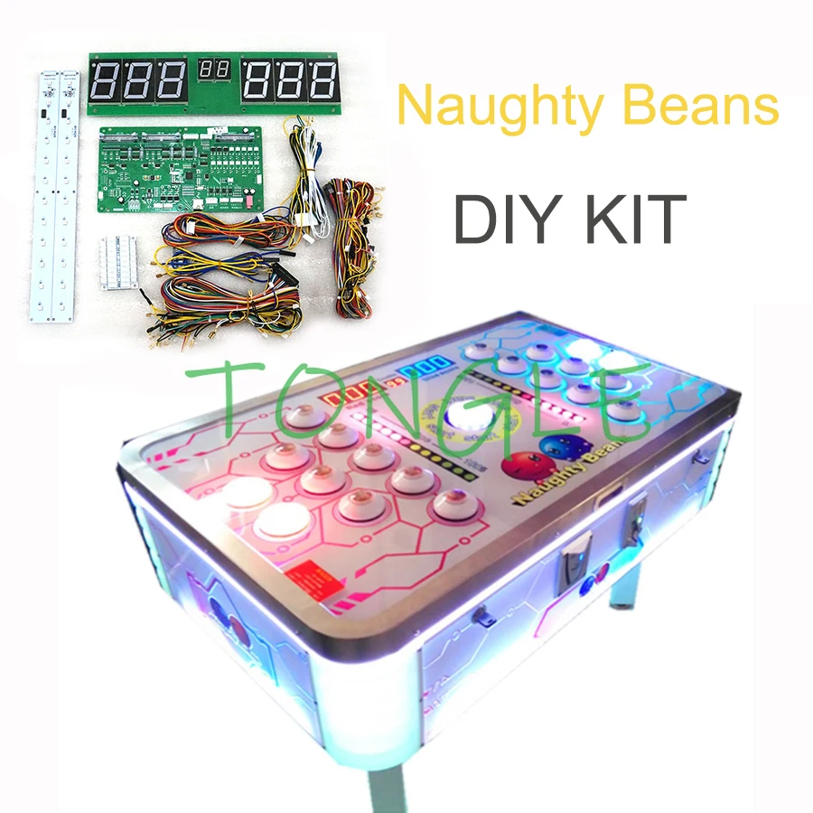 Фото Оборудование для аркадного автомата Hitting Bean, игра с монетоприемником, Naughty Hit Beans, набор «сделай сам» с материнской платой и дисплеем, 2 игрока №1