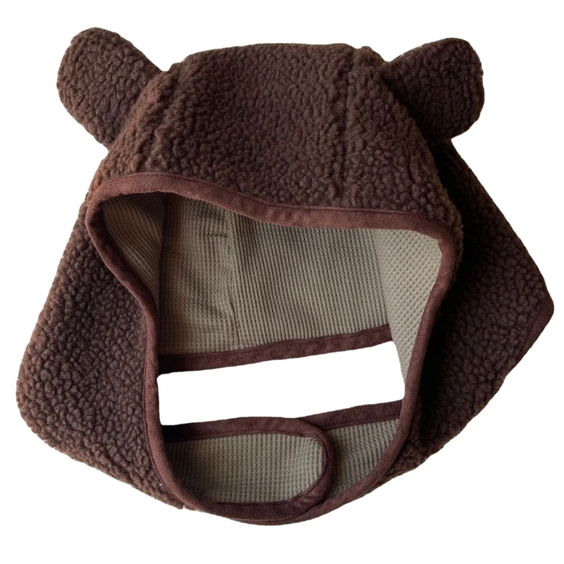 

Шапка с капюшоном Bear Ear, флисовая шапка-ушанка, осенне-зимняя модная флисовая шапка-ушанка с капюшоном для девушек, забавная шапка-ушанка с медведем
