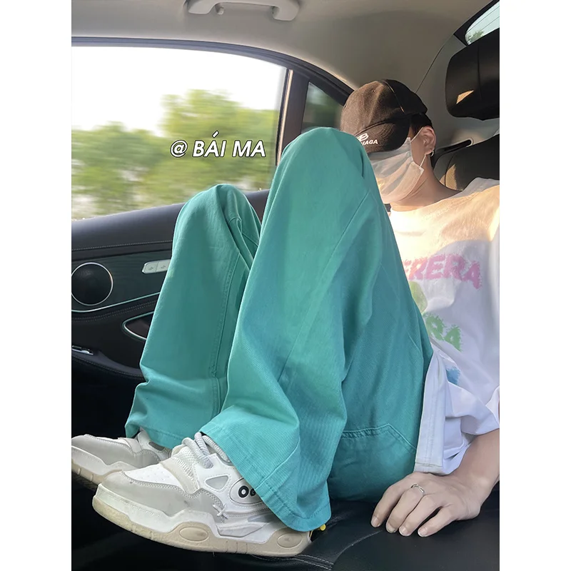 6 Color Baggy Jeans Men Fashion Oversized Wide Leg Jeans Men Streetwear Korean Hip-hop Loose Straight Denim Pants Mens Trousers