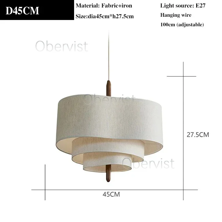 

Люстра из японской ткани, средневековый подвесной светильник для гостиной, ретро-стиль, спальня, ресторан, отель, подвесной светильник E27