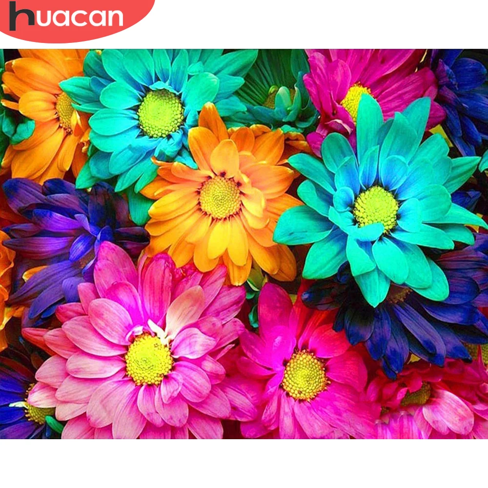 

HUACAN Paint By Numbers Flower Wall Art Unique Gift DIY Frame Coloring By Number Peony Acrylic Canvas For Living Room 50x40cm