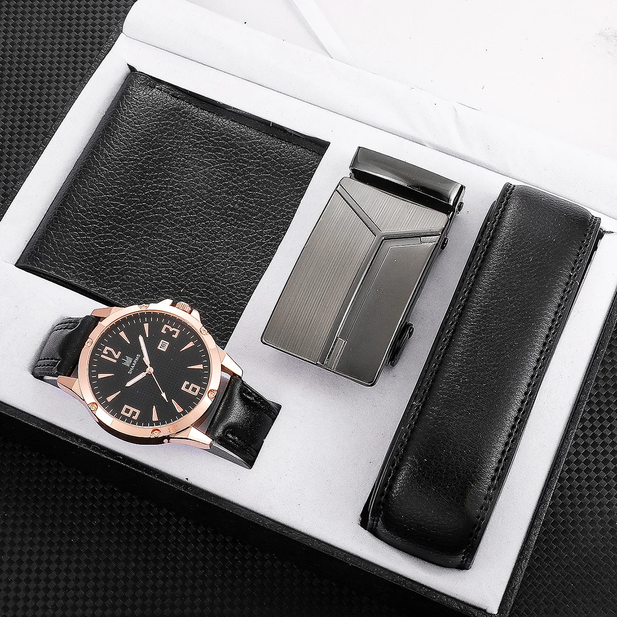 

Men's Watch+Wallet+Belt Set Male's Gift for Father's Day Birthday Gift 3pcs/set for Dad Boyfriend Casual Quartz Watch DJA88