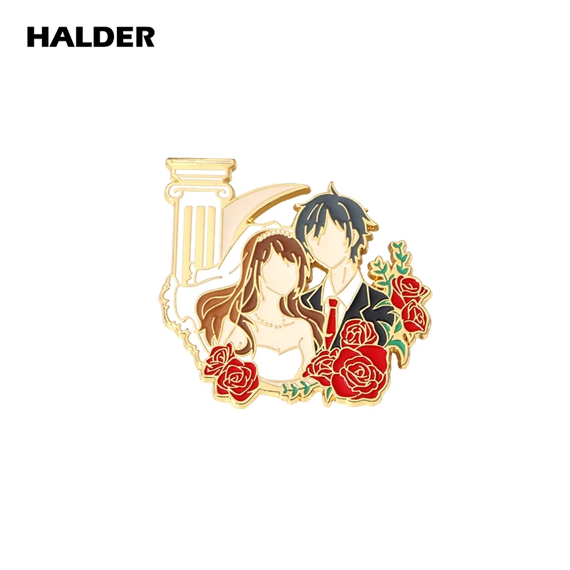 

HALDER Romantic Lover Anime Enamel Pin Badge Horimiya Hori Kyoko Miyamura Izumi Pin Brooch Cosplay Gift For Couple