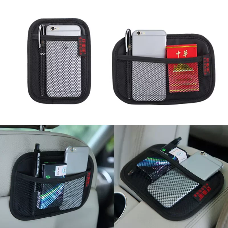 

Multi-function Vehicle Mobile Phone Storage Net Pocket Storage Sticky Storage Box Car Interior Seat Back Storage Bag Universal