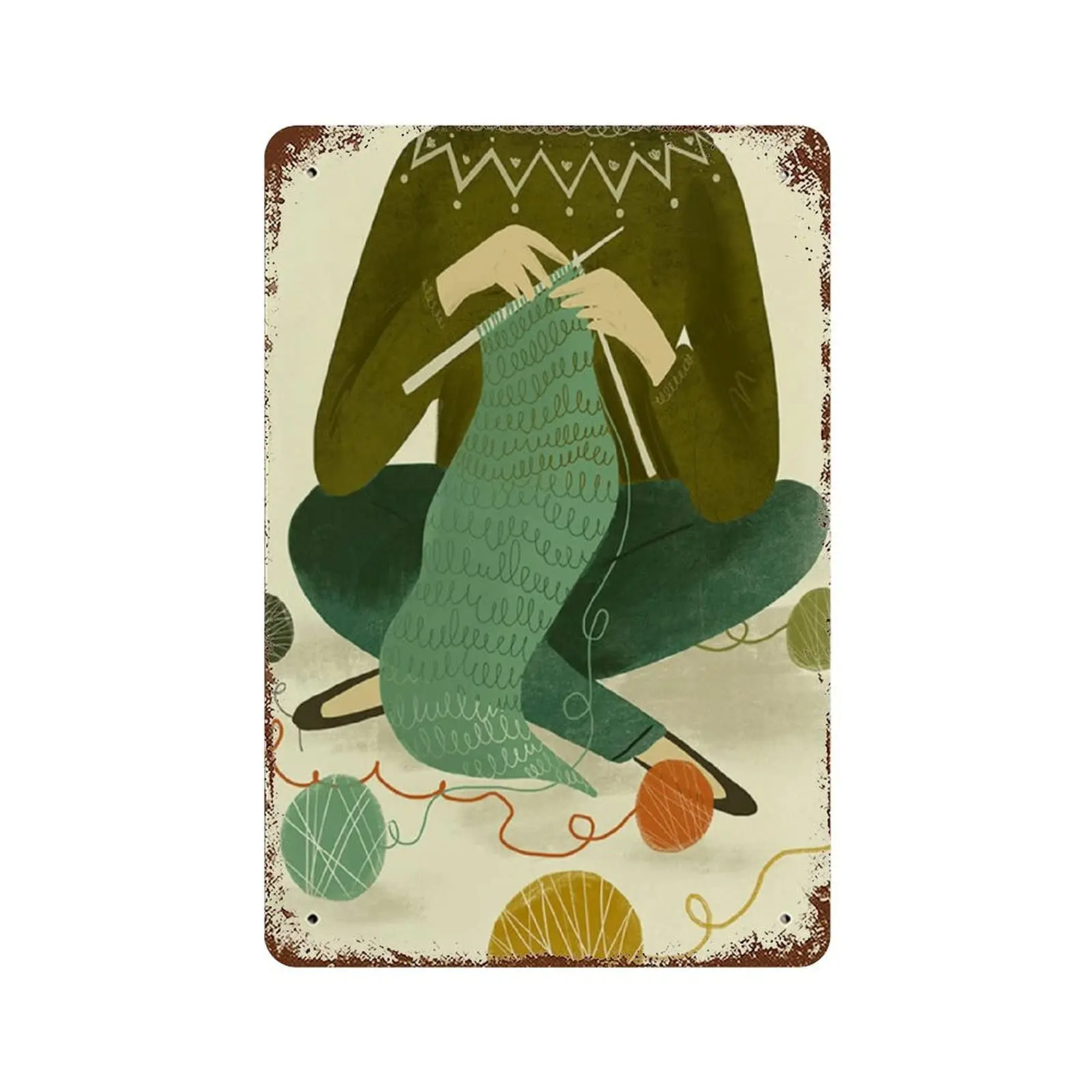 Жестяные знаки в стиле ретро винтажные металлические Забавный плакат вязаный