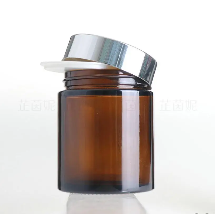 100G brown glass jar/bottle/pot mask/night cream/essence /body cream/moisturizer/gel serum cosmetic packing bottle - купить по