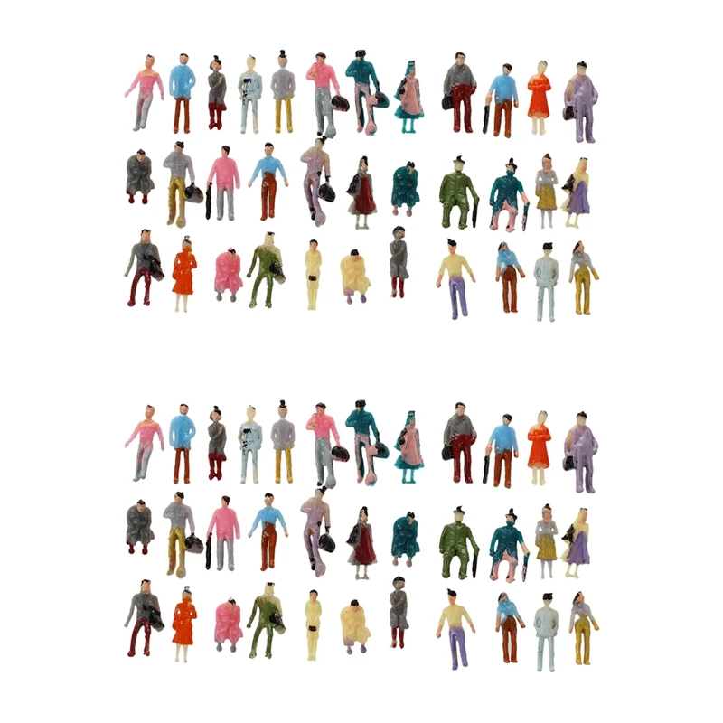 

200Pcs Painted Model Train Passenger People Figures Scale 1:150