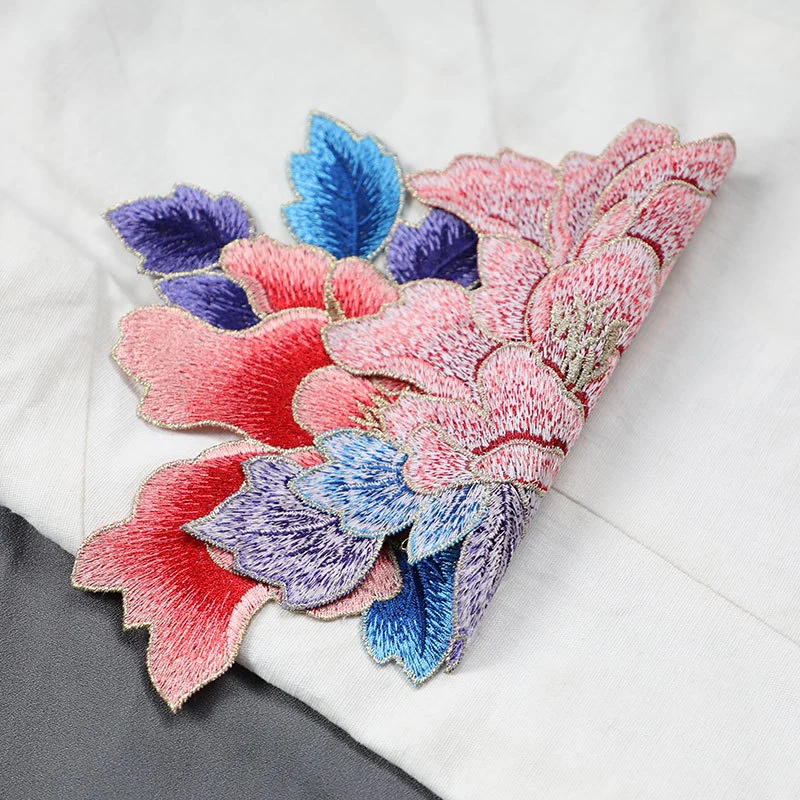 Нашивка с цветком вишни цветок сливы аппликация для утюга Цветочная нашивка