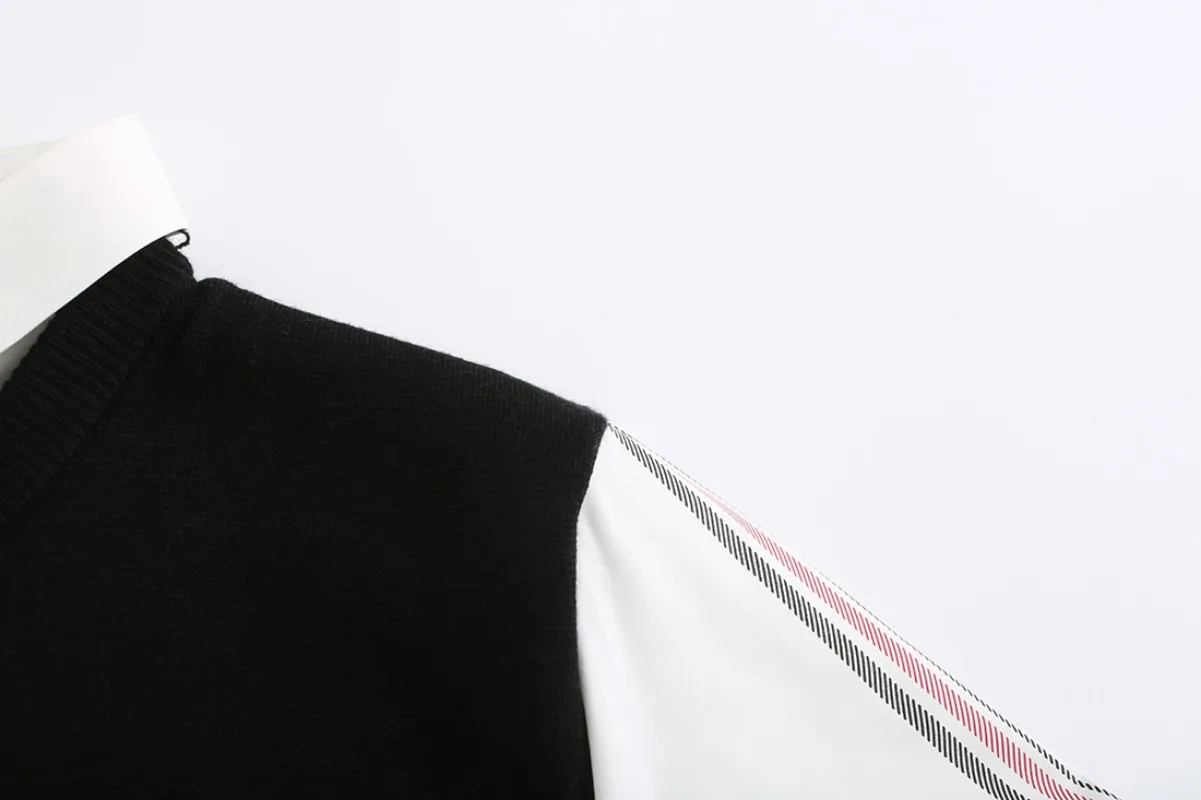 Усовершенствованный осенний облегающий мужской свитер из двух частей с