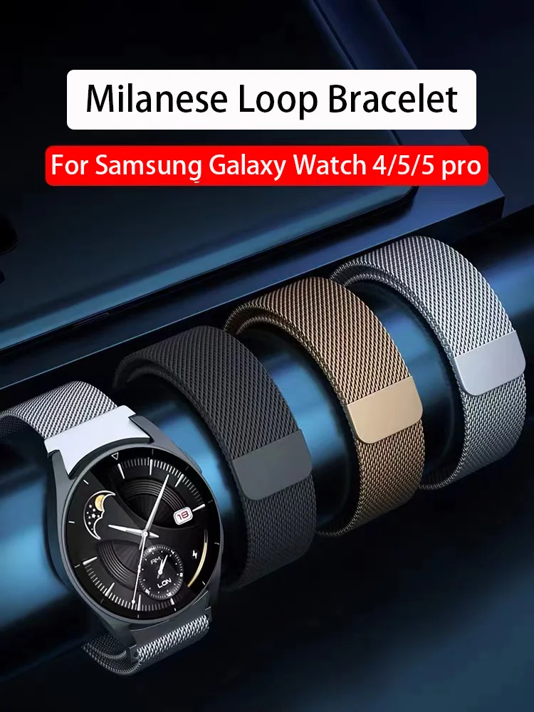 

Milanese Loop Band For Samsung Galaxy Watch 4/5/5 pro 44mm 40mm 45mm 20mm No Gaps Bracelet Galaxy Watch4 classic 46mm 42mm Band