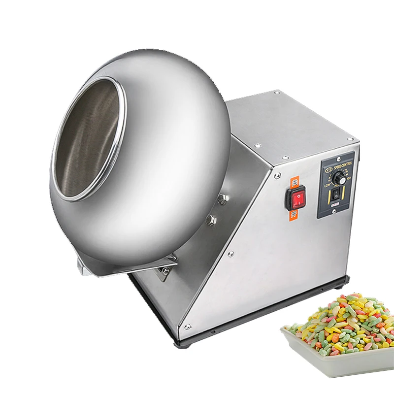 

Stainless Steel Sugar Coating Machine Peanut Chocolate Coating Machine Pills Film Coating Polishing Rounding Machine 220V 280W