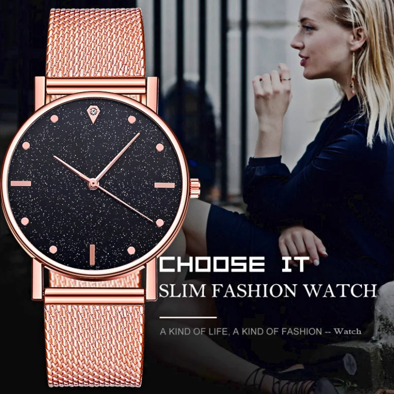 Women's Full of Stars Colorful Face Quartz Fashion Watch Magic Star Women's Watch 2023  Silicone Mesh Strap Casual Fashion Watch