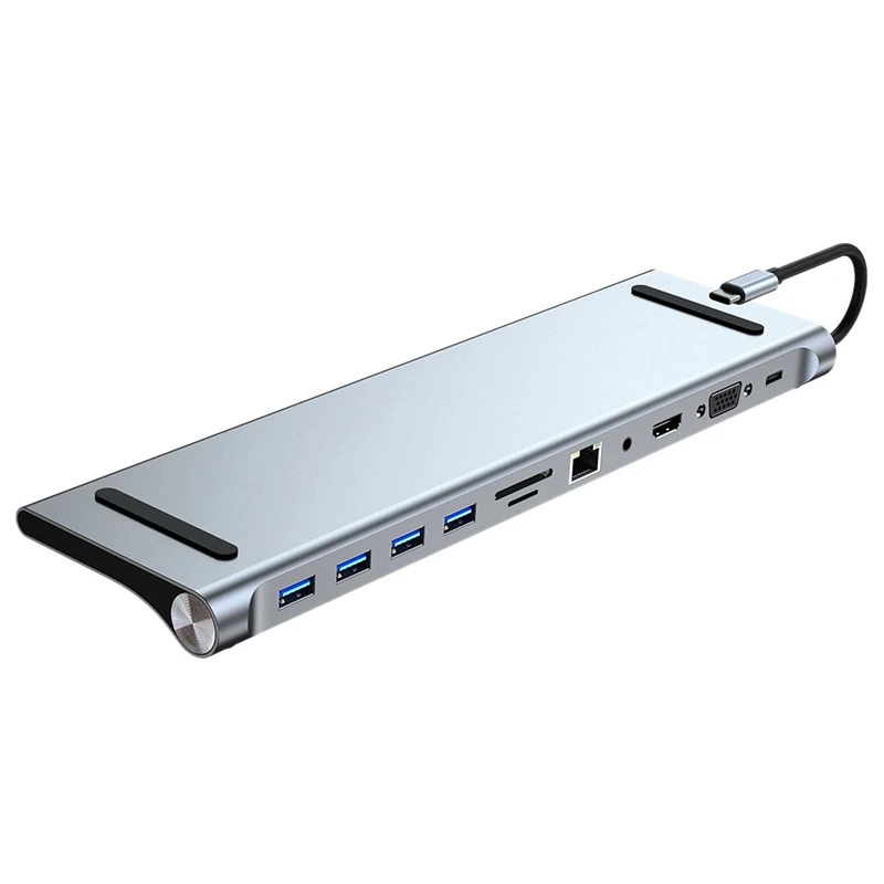 

2022,11 в 1 USB 3.0 Type-C концентратор адаптер с 4K HDMI-совместимым многопортовым кардридером Sd Tf Pd видео многопортовый адаптер