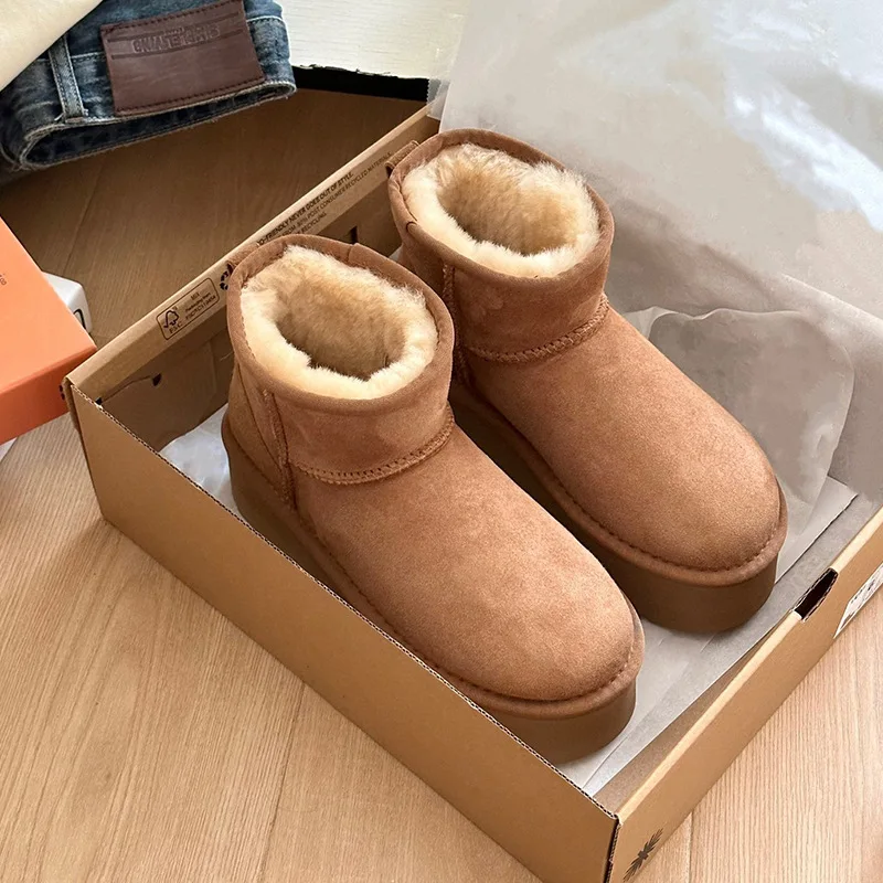 

Дизайнерские новые зимние сапоги на толстой подошве 3 см botas de mujer