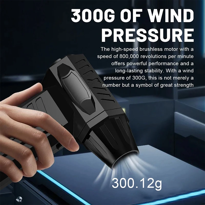 Фото Xiaomi Super Violent Blower 1000000 об/мин Бесщеточный турбоструйный вентилятор 10000 мАч Быстрая зарядка Канальный вентилятор 300G Инструмент для очистки тяги ﻿ №3
