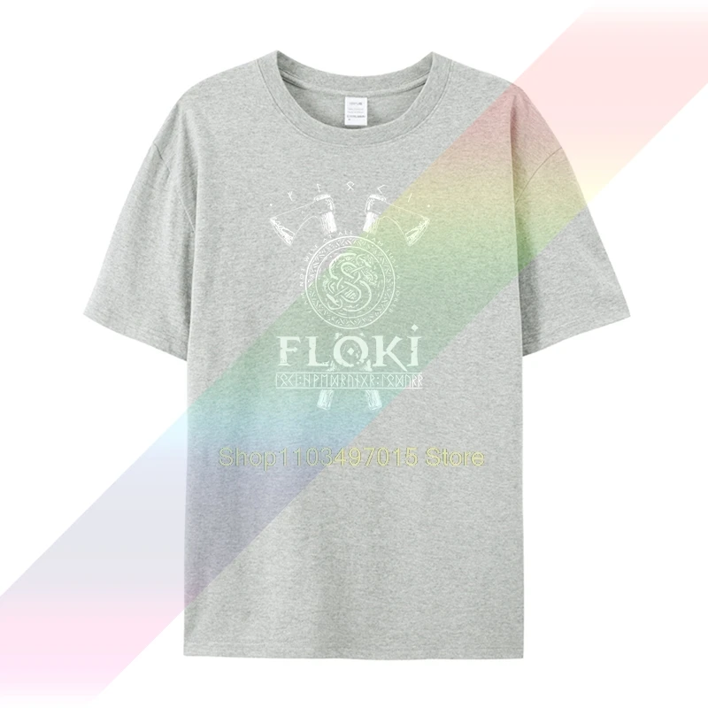 Фото Футболка Floki - Loki Viking, мужская рубашка Norse Gods с трафаретным принтом №4