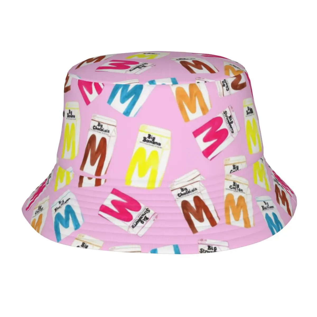 

Pink M Chocolate Party Bob Hats Vocation Getaway Headwear Merch Fisherman Cap for Camping Woman Boonie Hat Packable