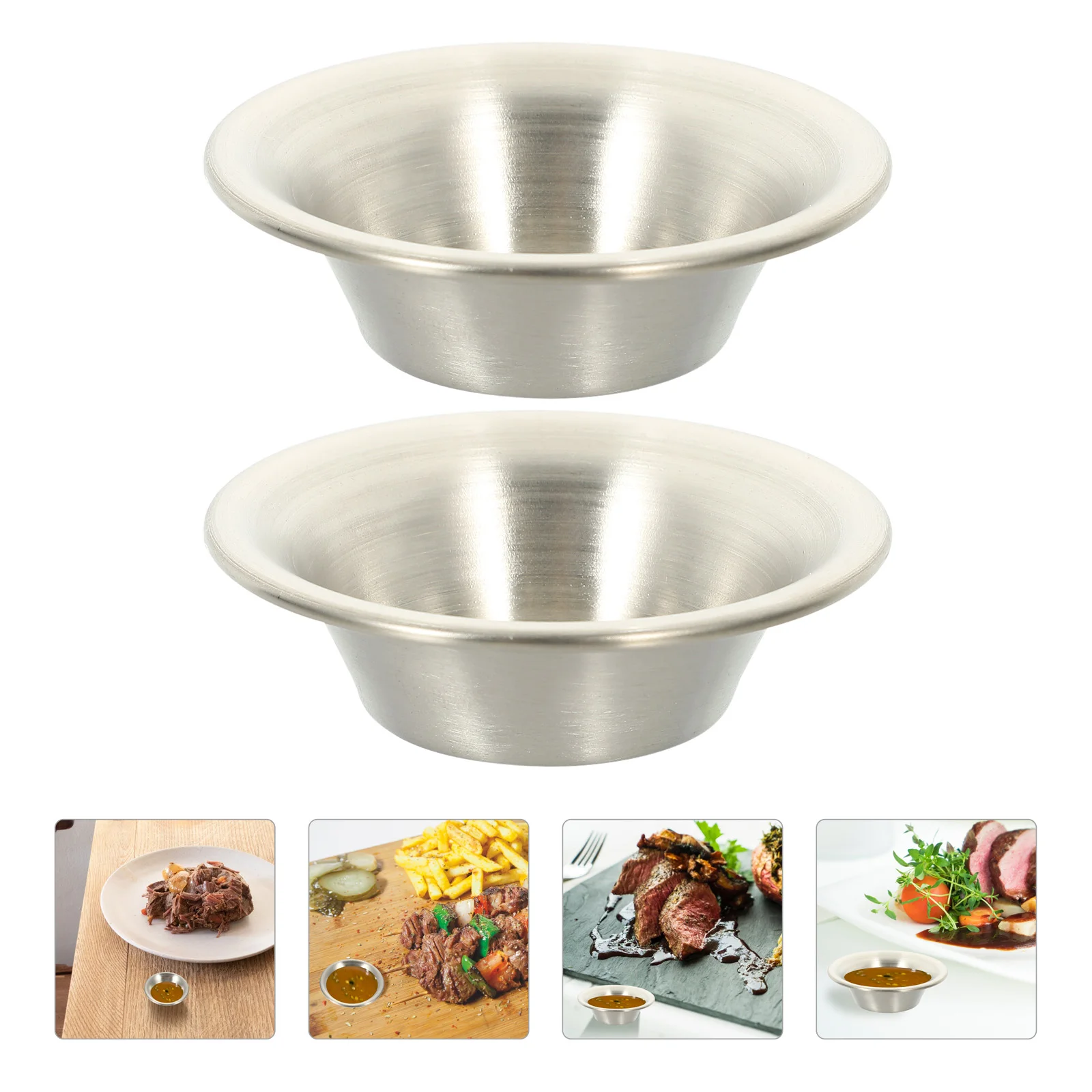 

Sauce Cups Dishes Dipping Dish Cream Ice Bowl Bowls Plates Stainless Pinchsteel Saucers Pudding Sushi Holder Fries French