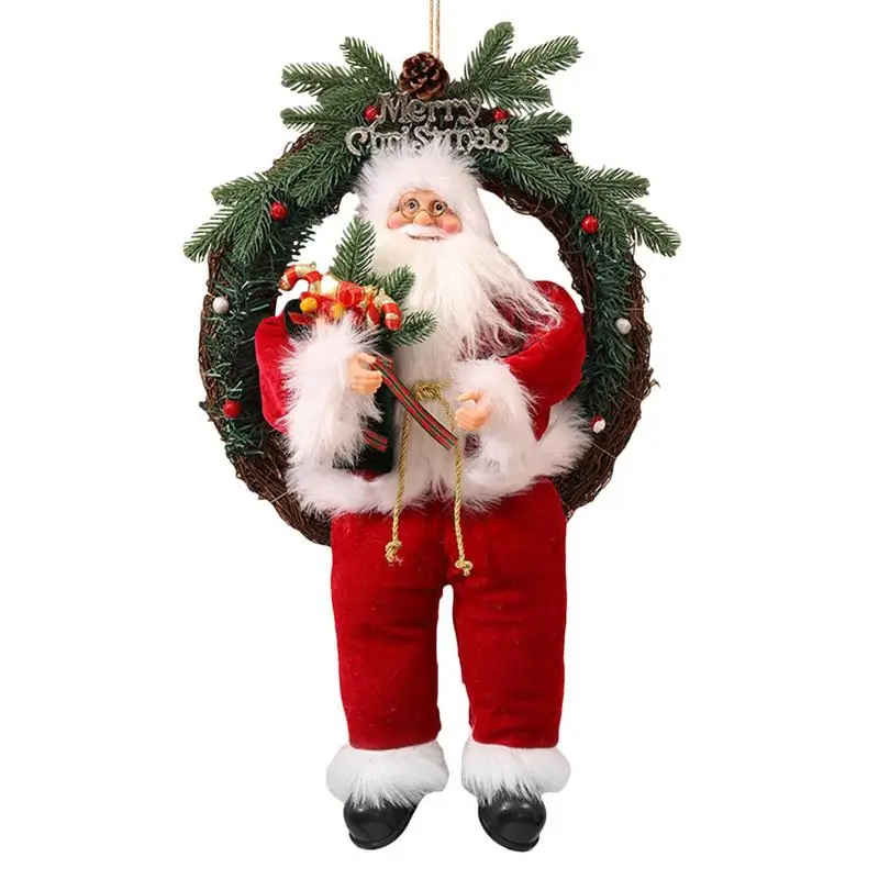 

Shaking Santa Plush Doll Santa Claus Electric Toy Bear Doll Carrying A Wreath Interactive Santa Toys Christmas Doll Gift For