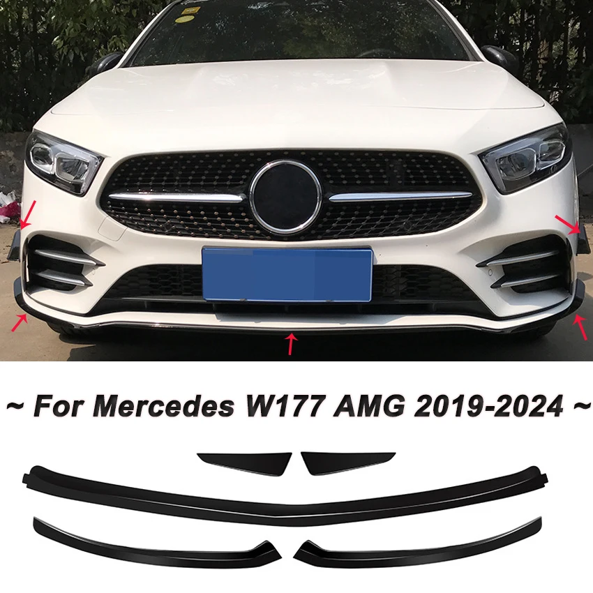 Диффузор для переднего бампера Mercedes benz A Class W177 A180 A200 A220 A250 AMG 2019-2024