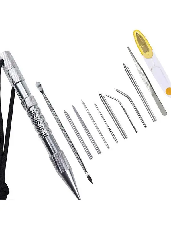 

6/12 Piece Umbrella Rope Knitting Needle Set Marlin Nail Paracord Needle Marlin Spikes With Lacing Needles Fids