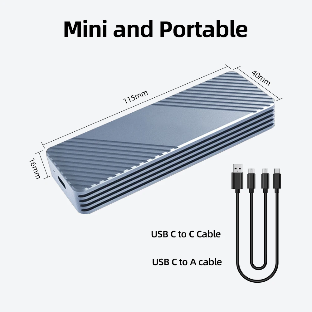 Carcasa de SSD M2 a Usb C 3,2, carcasa de SSD de 2 + 16 Pines, disco duro externo portátil para Apple Air Pro Retina, accesorio para Macbook