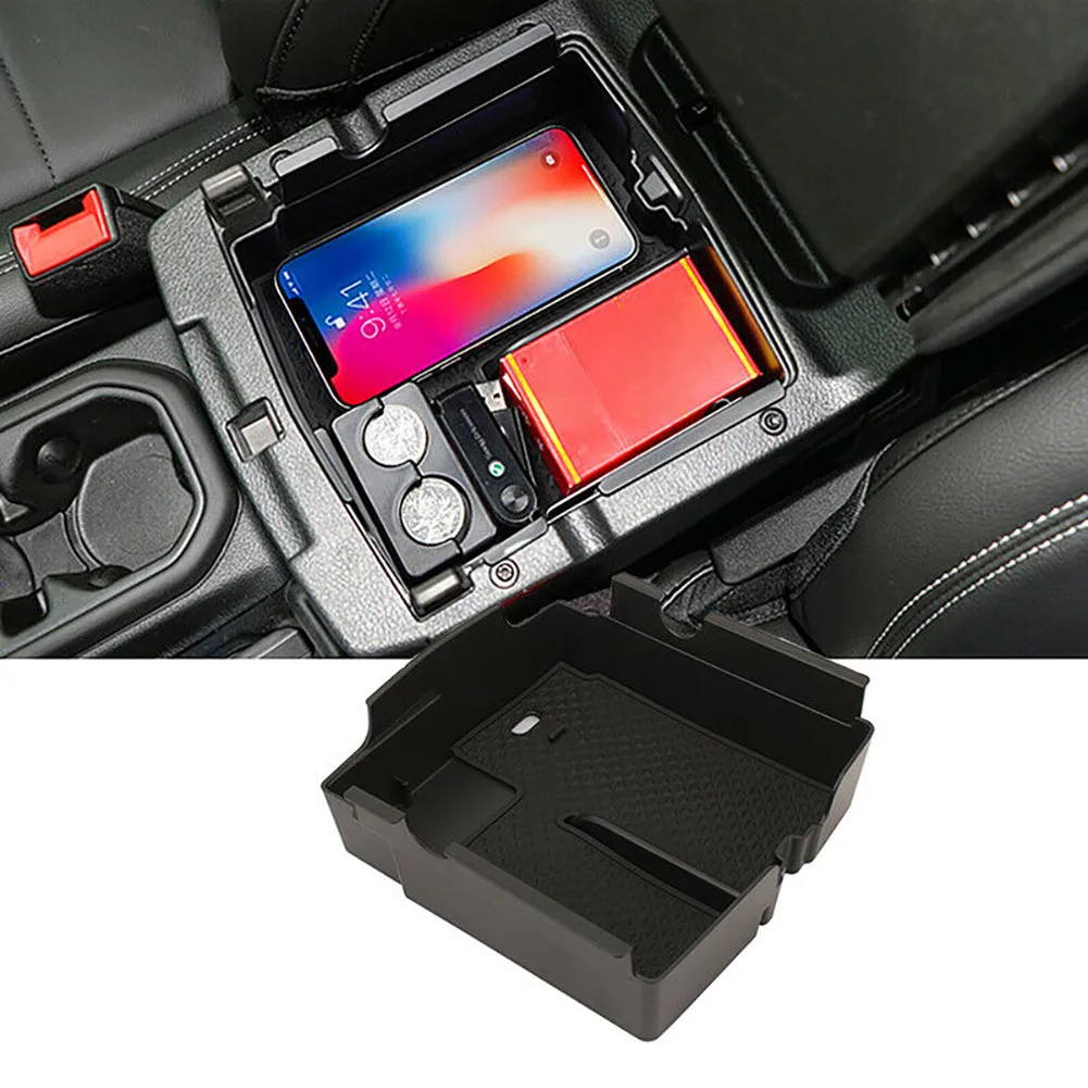 

Car Armrest Box Storage For Jeep Wrangler JL Gladiator JT 2018-2021 2022 Black Holder Tray Handle Grab Storage Tray Box