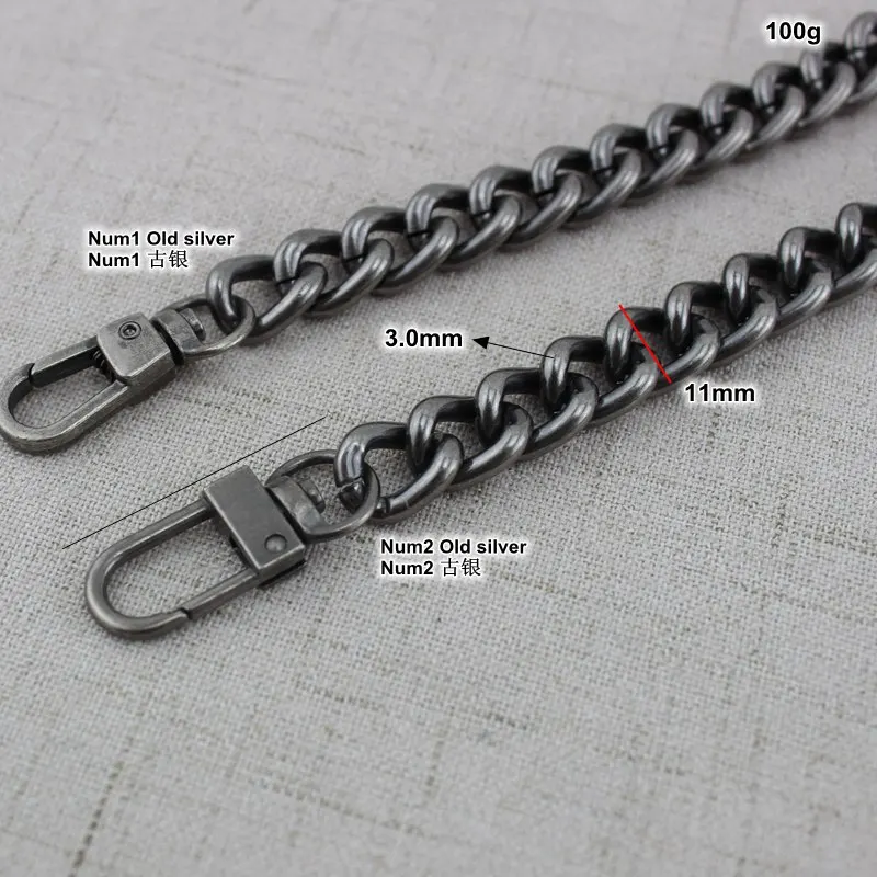 100-130cm High Quality 11mm Fashion Aluminum Chain Bags Purses Strap Accessory Factory Quality Plating Cover Wholesale