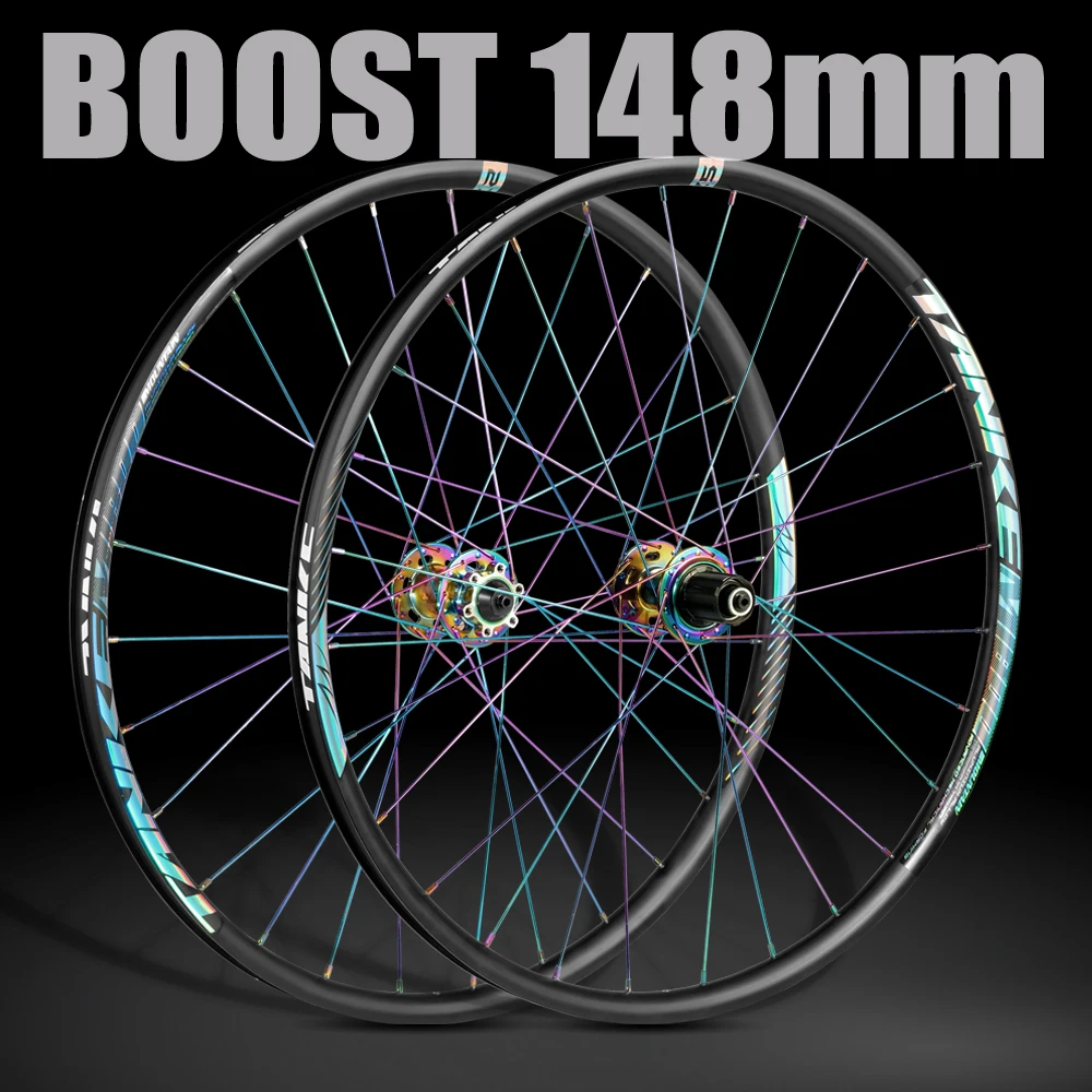 TANKE BOOST MTB Wheelset 26 27.5 29er Rim Mountain Bicycle Wheels HG MS XD 32 Holes 148mm Bike Hubs Thru Axle Disc Brake Wheel