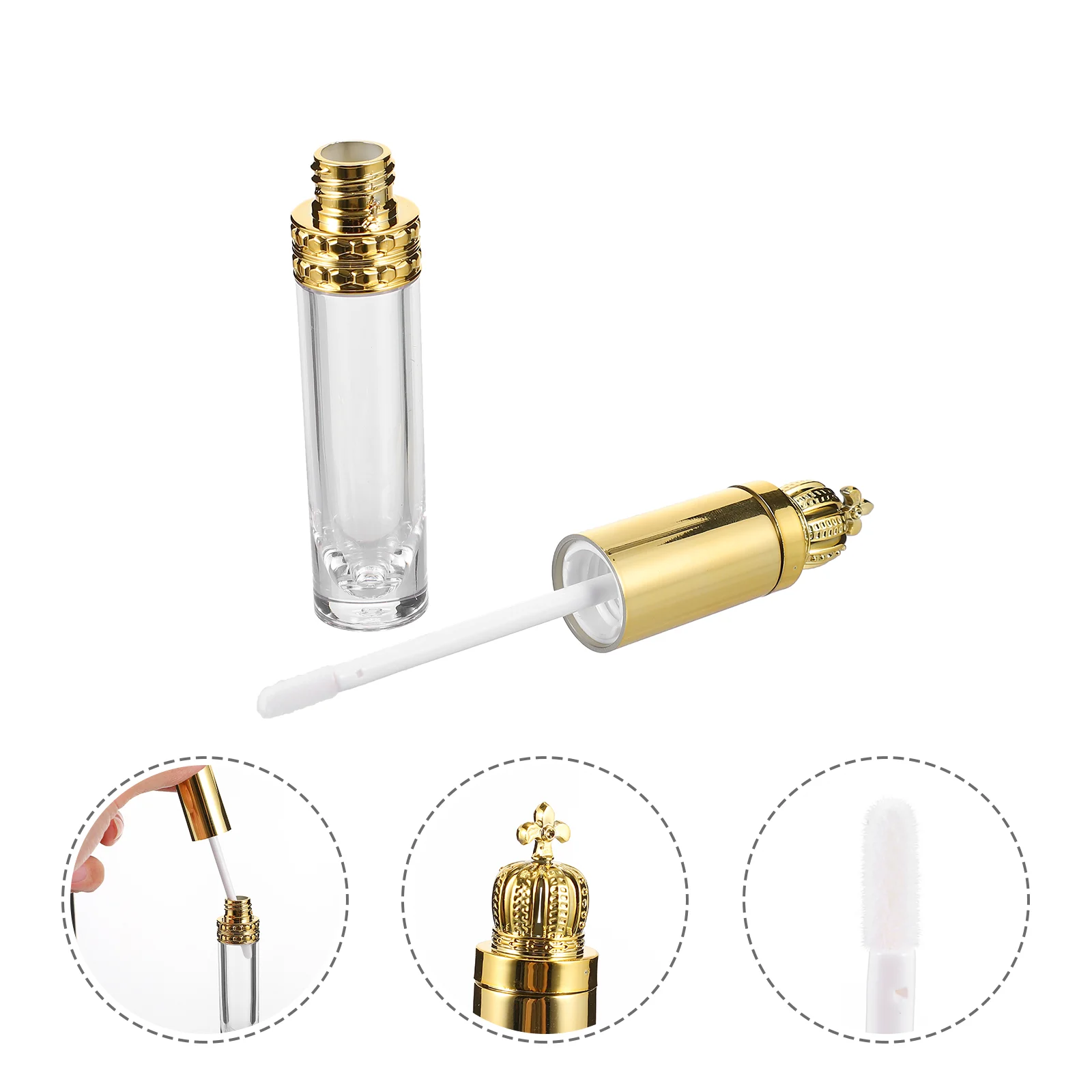 

16 Pcs Mini Lip Balm 8ml Gloss Bottle Lipgloss Wand Tubes Portable Plastic Containers Unique