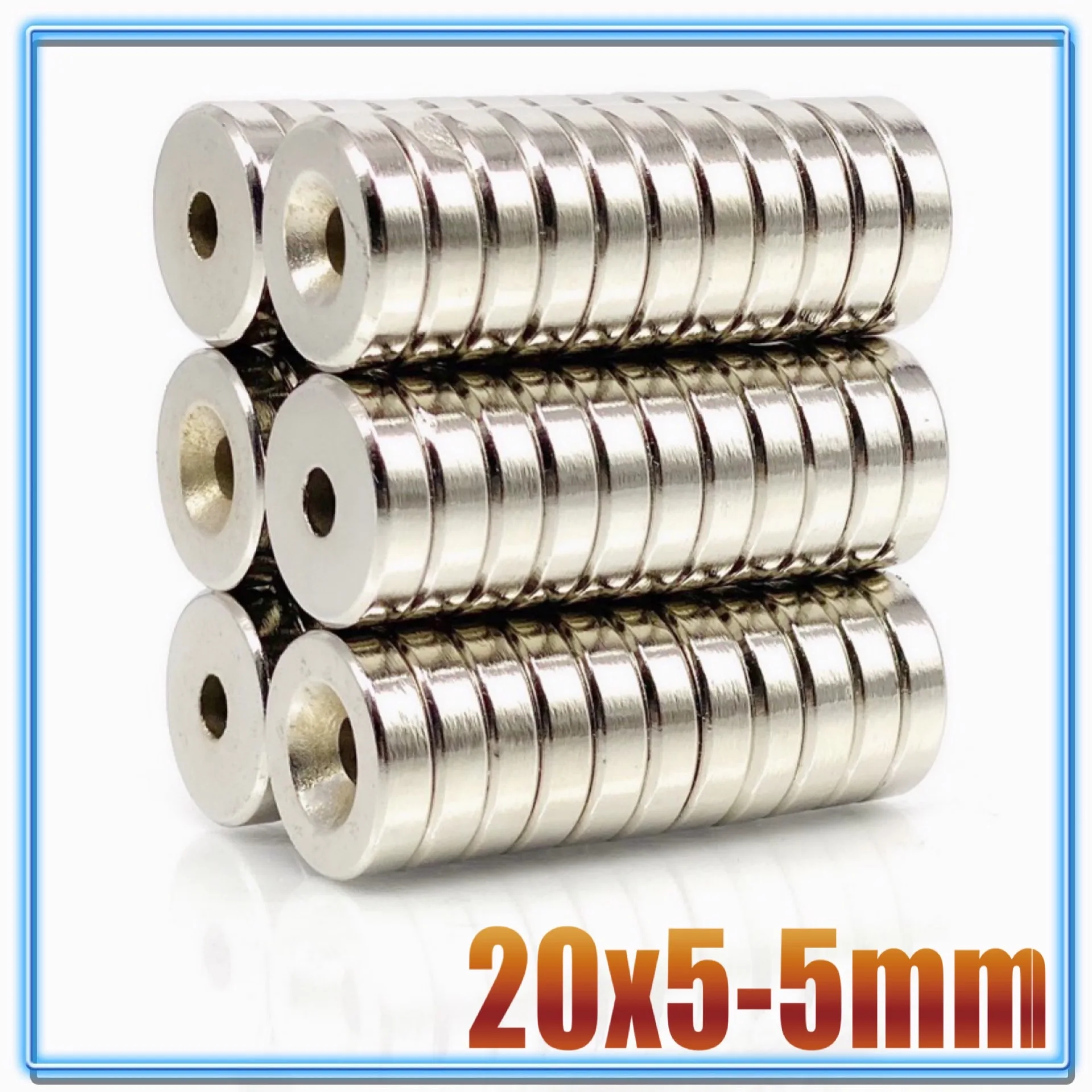 

5000Pcs 20x5-5 Neodymium Magnet 20x5 Hole 5 N35 NdFeB Round Super Powerful Strong Permanent Magnetic imanes Disc 20*5-5