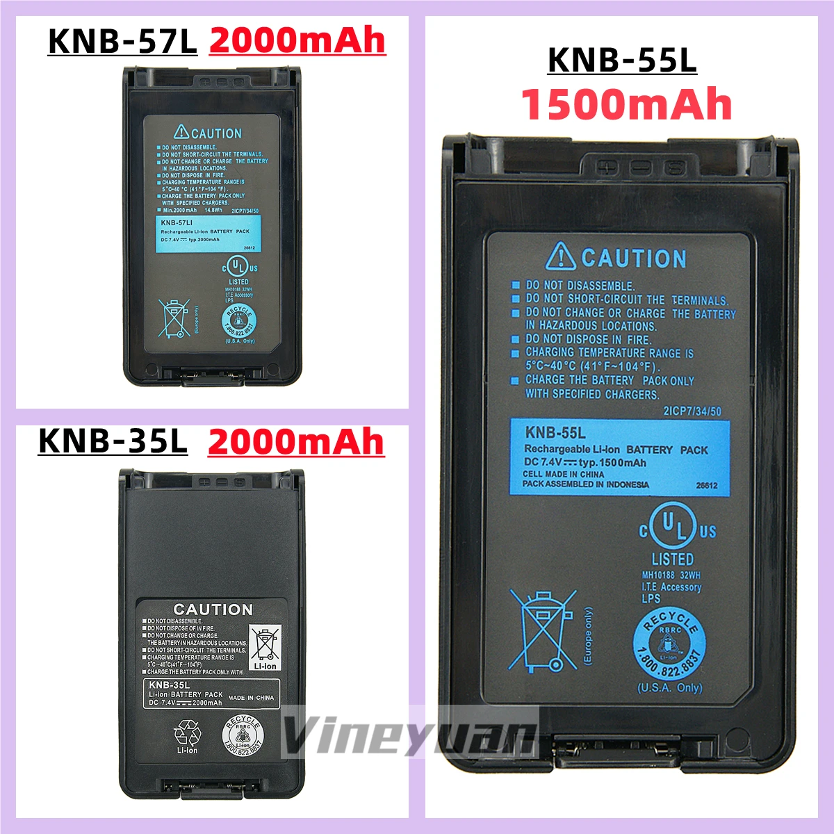 10PCS KNB-55L Replacement Battery for Kenwood TK-3360, TK-3160, TK-2170, TK-3173, TK-3170, TK-2360, NX-320, TK-3140, KNB-57L