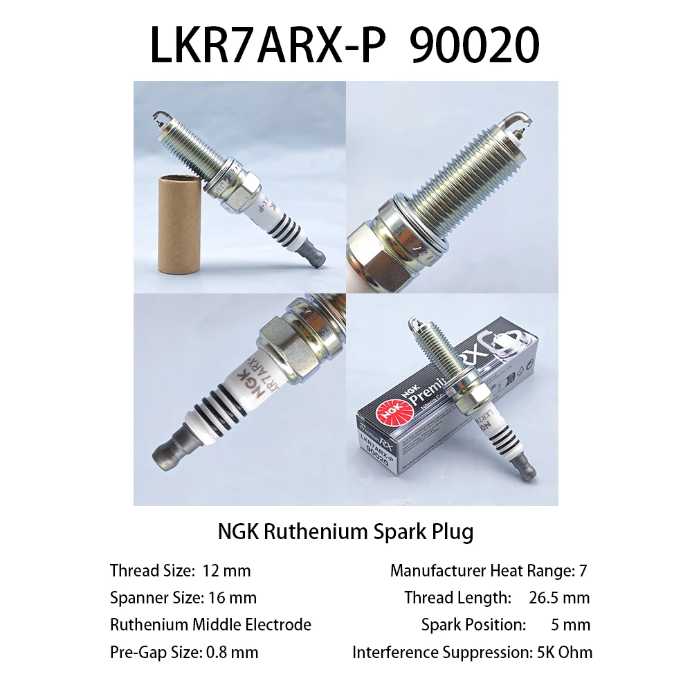 

1 шт. оригинальная свеча зажигания NGK Rutenum RX с высокой изоляцией LKR7ARX-P 90020