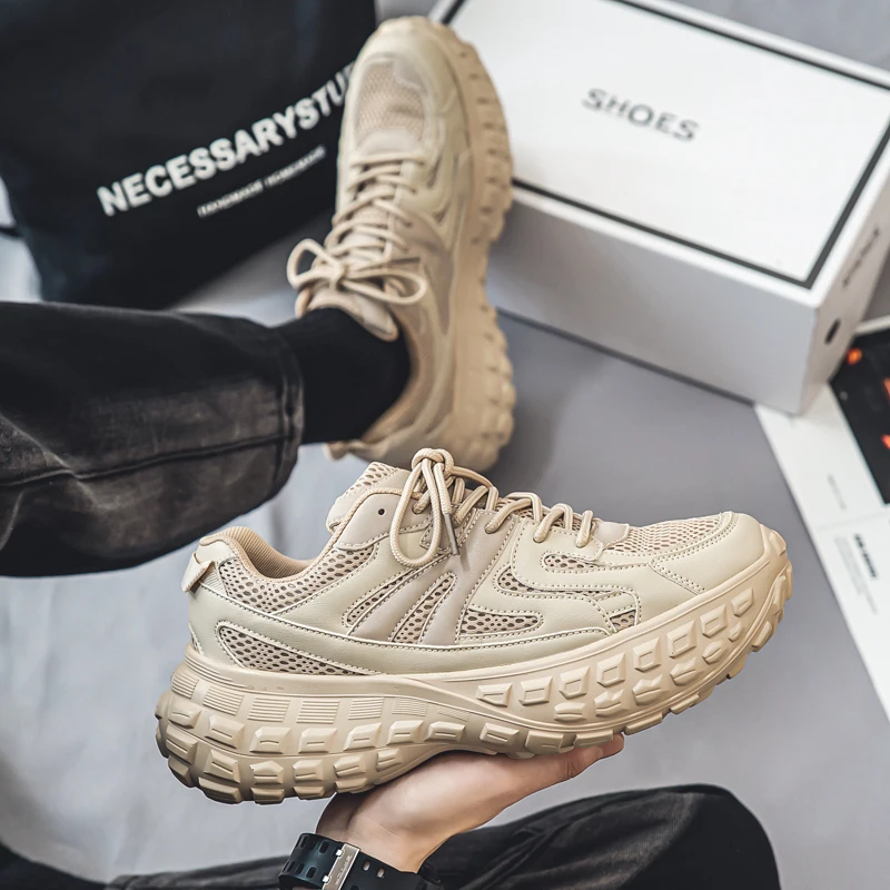 New Black Dad Chunky Sneakers Casual Vulcanized Shoes Woman High Platform Sneakers Lace Up White Sneakers Women 2022 Free Ship