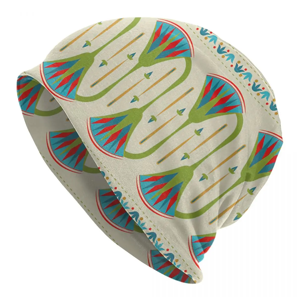 

Egyptian Floral Border Pattern Adult Men's Women's Knit Hat Keep warm winter Funny knitted hat