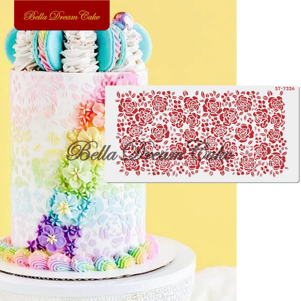 Трафарет для украшения торта в виде Розы цветов домашних животных шоколада