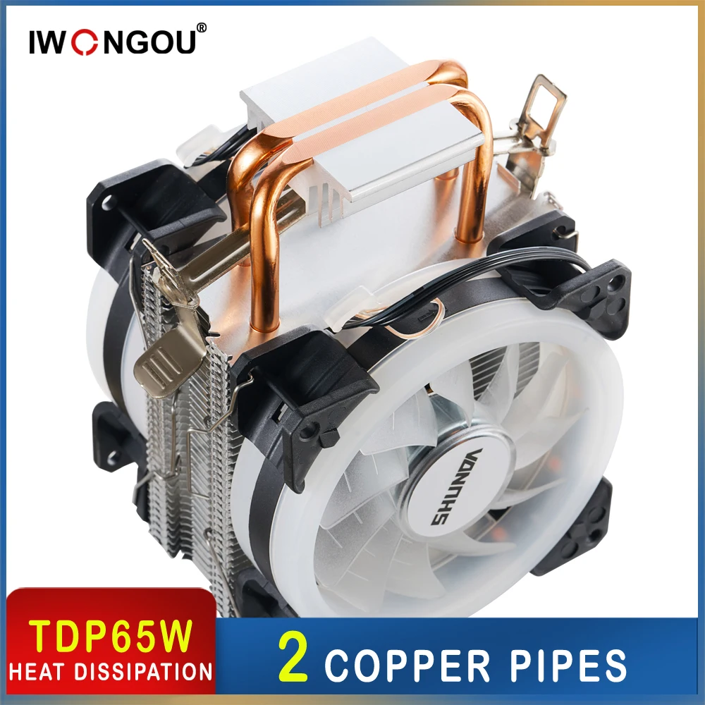 

IWONGOU cpu cooler lga 1700 2 Heat Pipes air cooler x99 intel LGA2011 1150 1151 1155 775 1200 AMD AM3 AM4 ryzen processor cooler