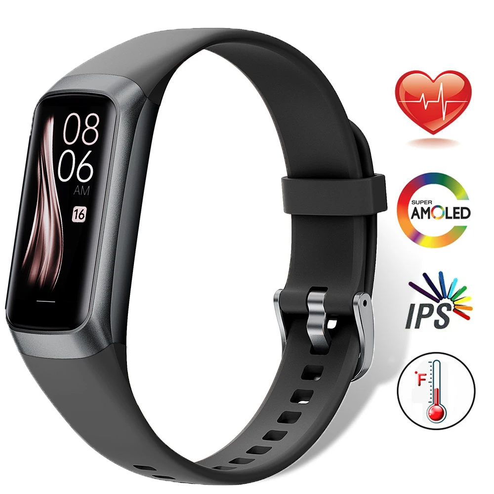 

For Xiaomi Phone Smart Bracelet AMOLED Screen Blood Oxygen Fitness Tracker 3ATM Waterproof Sport Smart Band 7 for Android IOS