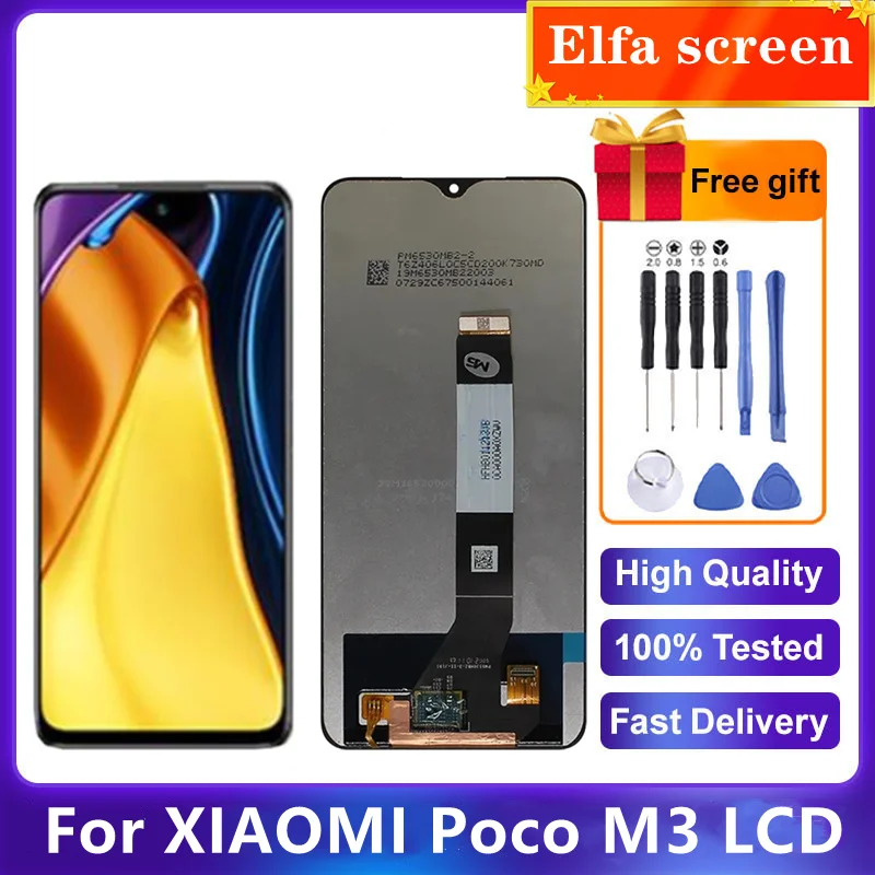 

6.53" Original For Xiaomi Poco M3 LCD Display Touch Screen Digitizer Assembly For Redmi 9T 9 T Redmi 9 Power LCD With Frame