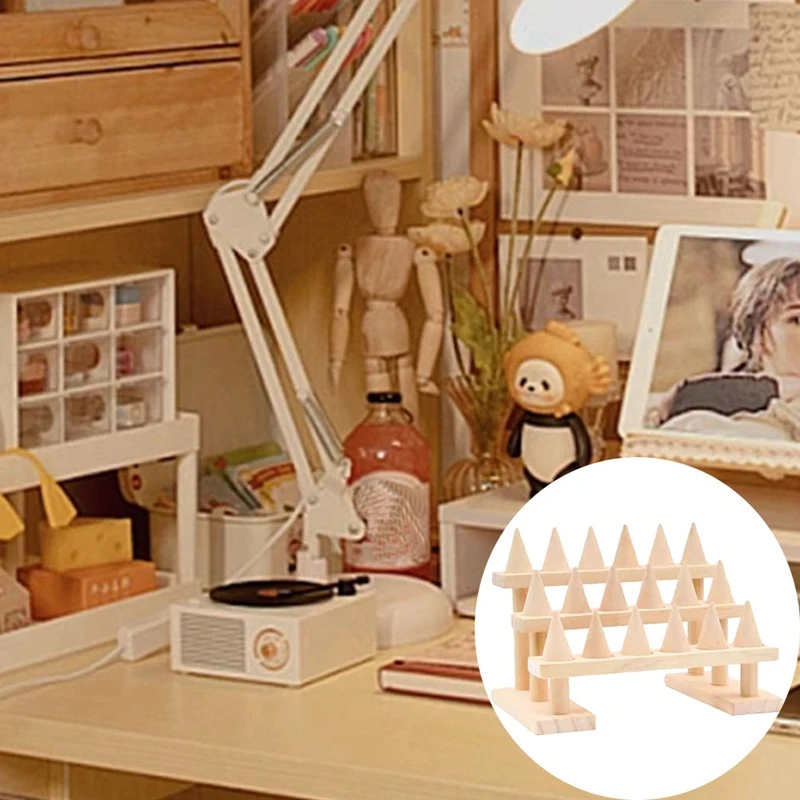 1 PCS Ring Wood Jewelry Display Stand Organizer Boho Jewelry Storage Event Display Holder Nature Wooden Base Shop Decor Wood