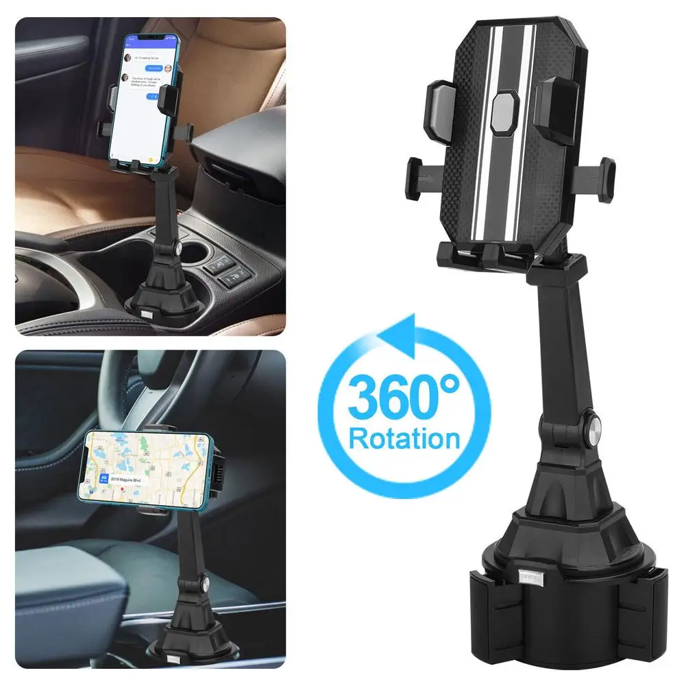 

Car Mobile Phone Holder Adjustable Mount Water Cup Holder Navigation Bracket Center Console Rear Seat Universal