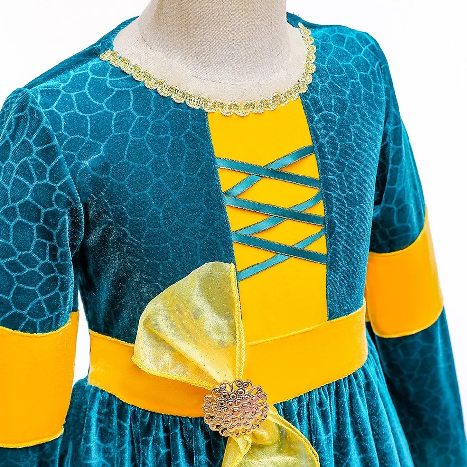 Детская одежда Платья принцессы Brave Merida для девочек на Хэллоуин День рождения