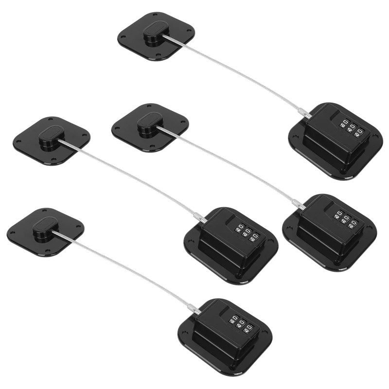 

Refrigerator Lock, Mini Fridge Lock With Password Child Safety Cabinet Locks For Freezer Door Cabinet File 4 Pack(Black)