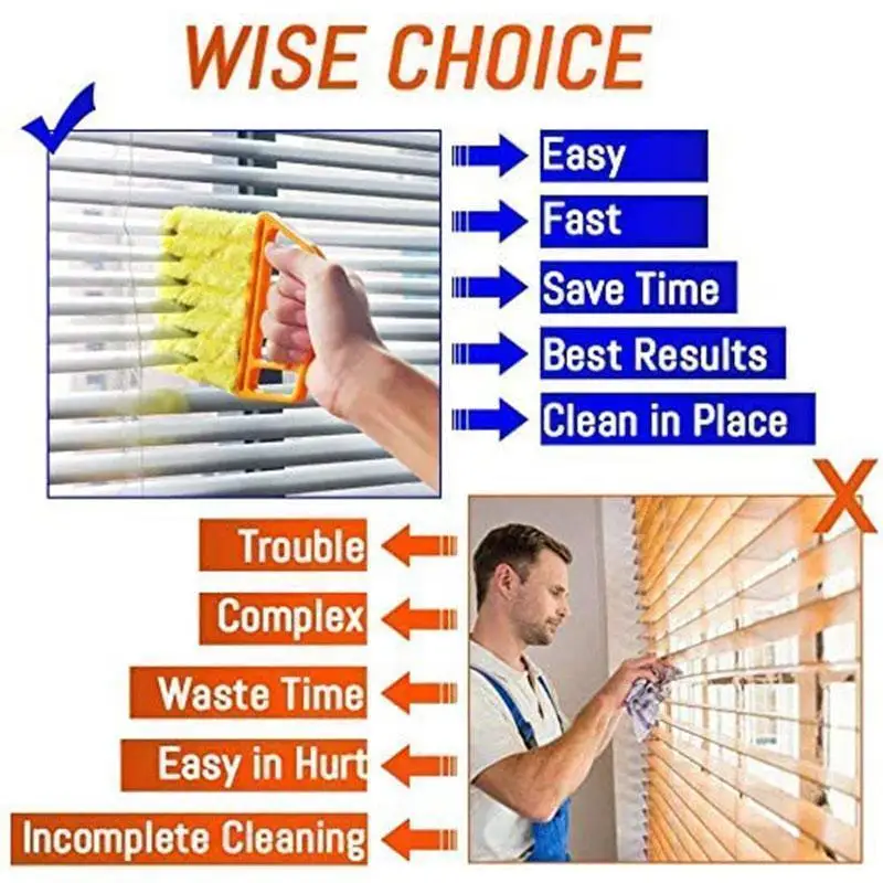 

7 Finger Dusting Cleaner Tool Useful Microfiber Window Brush Air Conditioner Cleaner with Washable Venetian Blind Blade Cleaning