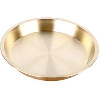 24cm plate thickened pure copper plate dinner plate fruit plate wedding plate tray steamed fish chicken plate