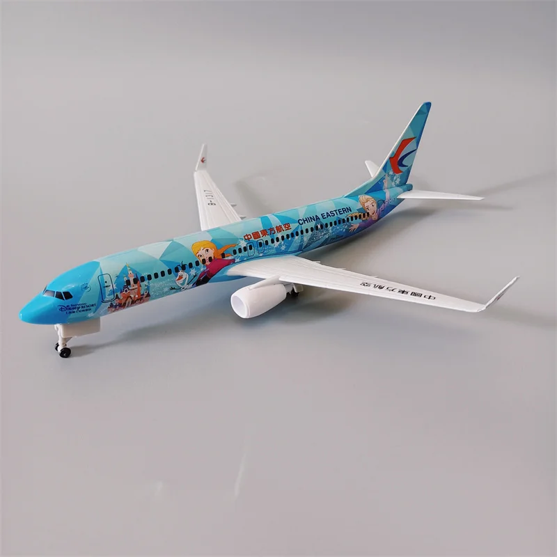 Модель самолета из металлического сплава, 20 см, China East, Боинг 737 B737 Airlines, мультяшная живопись, модель литая самолета, модель самолета и колеса