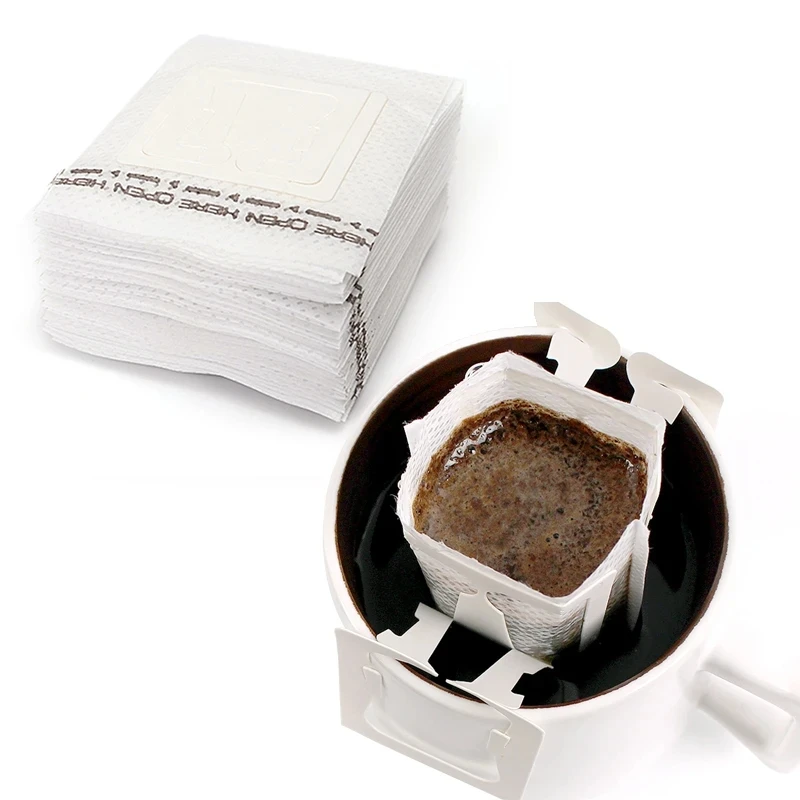 

Одноразовые портативные кофейные пакеты-листы, подвесные переносные ушные кофейные пакеты для эспрессо, капельный кофейный мешок, чайные фильтры, аксессуары для кофе, 50/100 шт.
