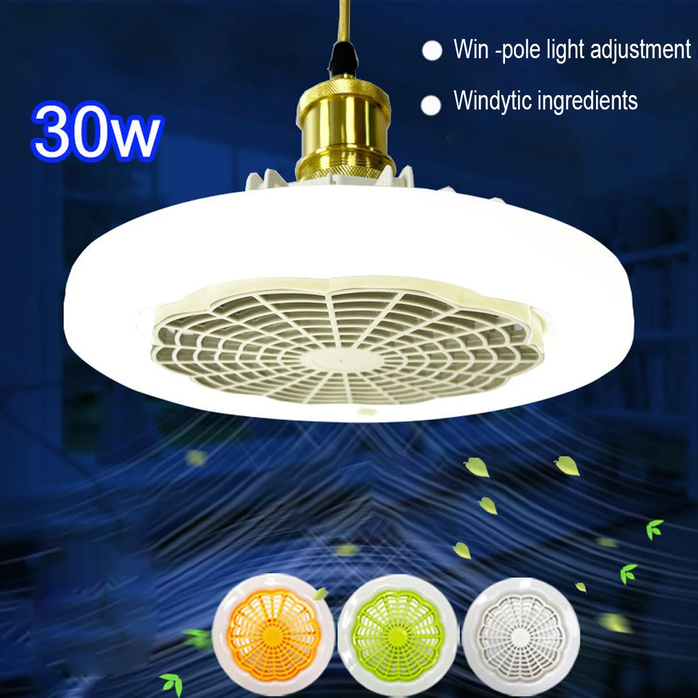 

Mute Ceiling Fan with Lights Practical Lampstand 30W LED Light Lightweight Ceiling Fan Portable Bedroom Kitchen Lamp Fans