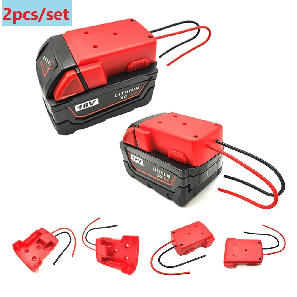 2PC Battery Adapter Power Battery Converter For Milwaukee M18 Li-Ion Battery DIY Power Tool Battery Converter